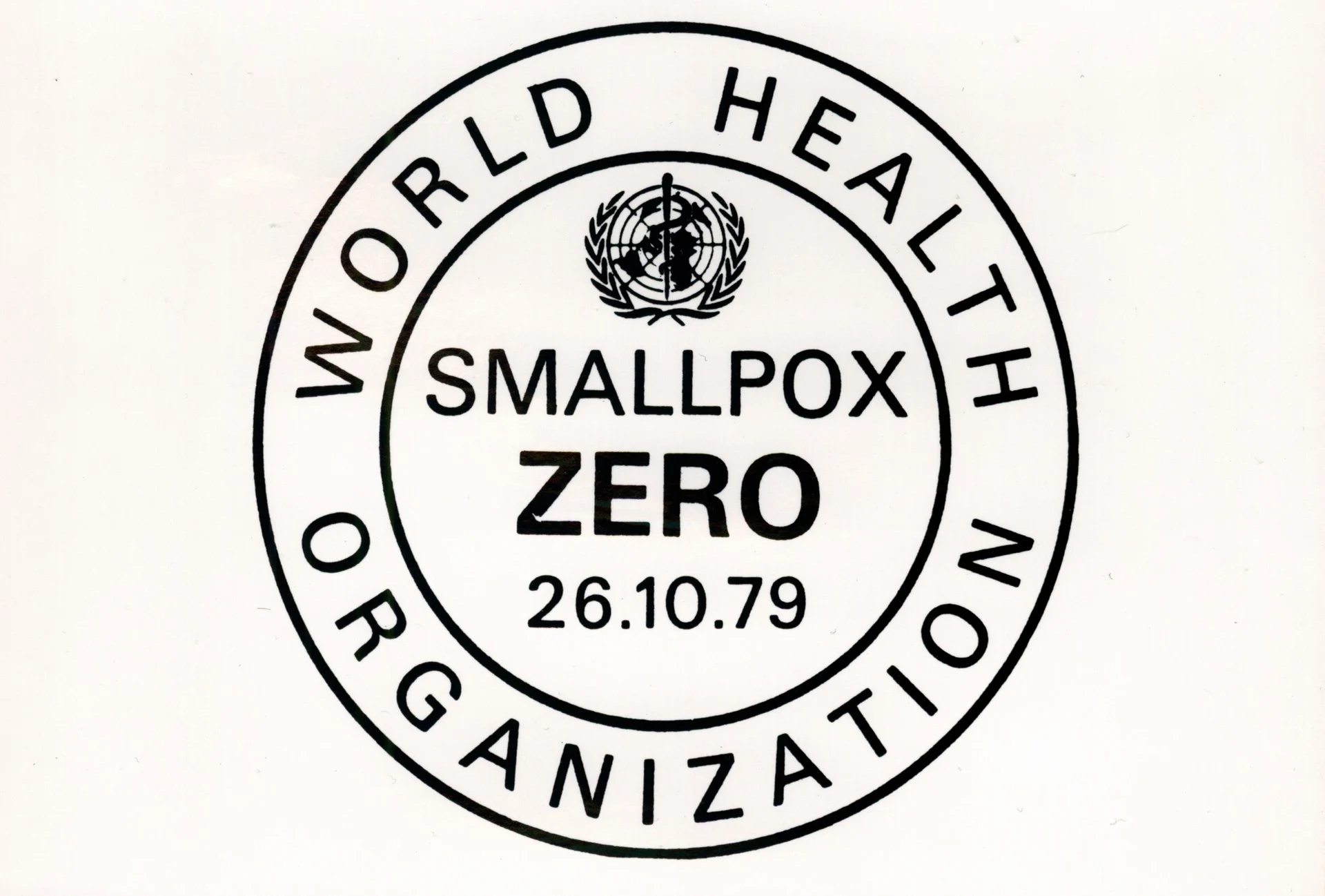 Logo certifying the eradication of smallpox